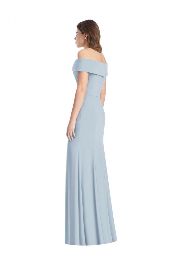 Cuffed Off the Shoulder Long Trumpet Bridesmaid Dress