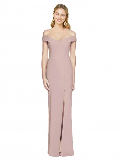 Cheap Off the Shoulder Criss Cross Back Trumpet Bridesmaid Dress UK