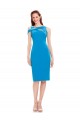 Sleeveless Crepe Cocktail Dress with Keyhole Off The Shoulder Detailing