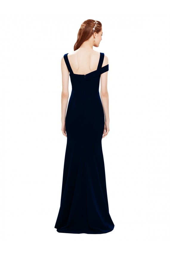Sleeveless Crepe Mermaid Bridesmaid Dress with Side Slit