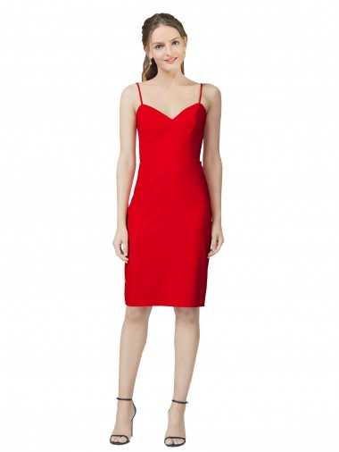 Cheap Sleeveless Sheath Sweetheart Neckline Crepe Bridesmaid Dress UK
