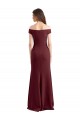 Off the Shoulder Fit and Flare Stretch Crepe Bridesmaid Dress