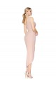 Knee Length Short Crepe Formal Wrap Bridesmaid Dress