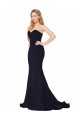 Sweetheart High Neck Sweep Train Sleeveless Crepe Bridesmaid Dress