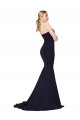 Sweetheart High Neck Sweep Train Sleeveless Crepe Bridesmaid Dress