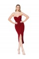 Cocktail Length Sweetheart Mermaid Wrap Crepe Bridesmaid Dress