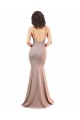 Fishtail Shape V-Neck Crepe Bridesmaid Dress with Slit