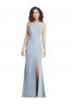 High Neck Halter Bridesmaid Dress with Twist Criss Cross Back
