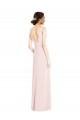 Square Neck Low Back A-Line Bridesmaid Dress with Front Slit and Pockets