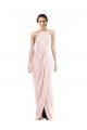 Halter Draped Tulip Skirt Maxi Bridesmaid Dress