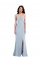 Flattering Crepe Trumpet Maxi Bridesmaid Dress with Front Slit
