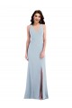 Criss Cross Cutout Back Maxi Bridesmaid Dress with Front Slit