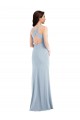 Criss Cross Cutout Back Maxi Bridesmaid Dress with Front Slit