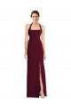 Tie Halter Open Back Trumpet Bridesmaid Dress