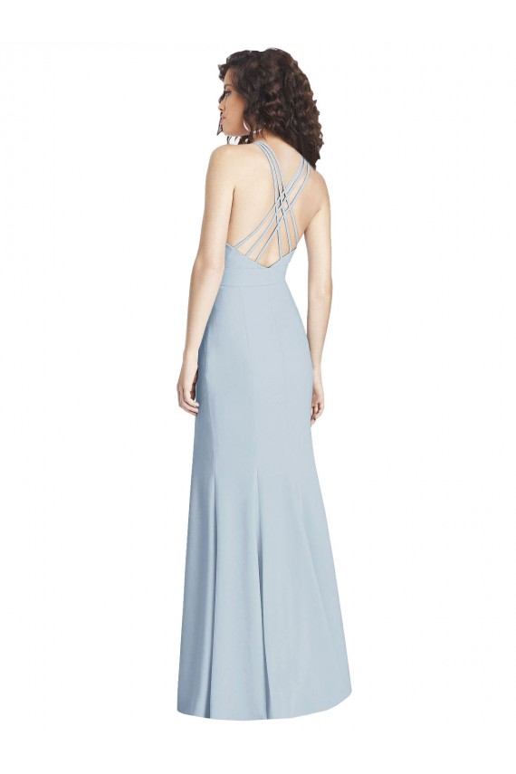 Criss Cross Open Back Trumpet Bridesmaid Dress