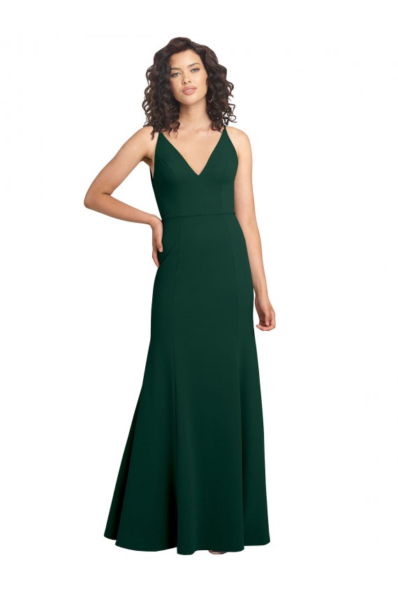 Form Fitting Stretch Crepe A-Line Bridesmaid Dress