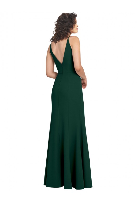 Form Fitting Stretch Crepe A-Line Bridesmaid Dress