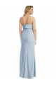 Strapless Overlay Bodice Crepe Maxi Bridesmaid Dress with Front Slit