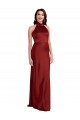 Backless Halter Long Stretch Satin Bridesmaid Dress