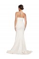 Strapless Cowl Neck Sweep Train Stretch Satin Bridesmaid Dress