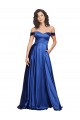 Off the Shoulder Sweetheart Stretch Satin Ball Gown Bridesmaid Dress