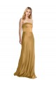 Sleek Strapless Long A-Line Stretch Satin Bridesmaid Dress