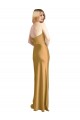 Sleek Strapless Long A-Line Stretch Satin Bridesmaid Dress