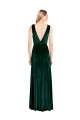 Daring Deep V-Neck Long Full Length Velvet Bridesmaid Dress