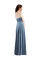 Velvet Wrap Maxi Bridesmaid Dress with Pockets