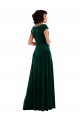 Cowl Neck Cap Sleeve Velvet Maxi Bridesmaid Dress with Pockets