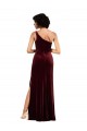 Formal One Shoulder Floor-Length Velvet Bridesmaid Dress